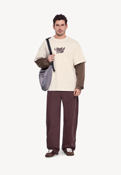 Мужской лонгслив с двойными рукавами MUTED, цвет: коричневый, 904463.MLSL0017_Brown купить онлайн