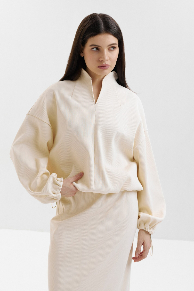 Свитшот с акцентным вырезом marte, цвет: бежевый,  купить онлайн