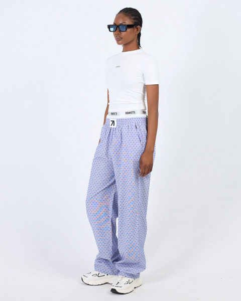 Брюки свободного кроя с двойным поясом ASIA ST 71, цвет: синий, Ast71.pants-relax-blue купить онлайн