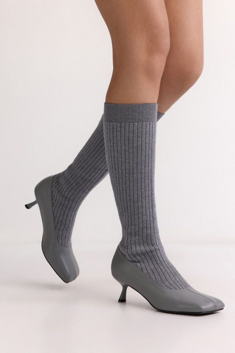 Сапоги с квадратным мысом Lera Nena, цвет: серый LNU.402.19386.800 купить онлайн