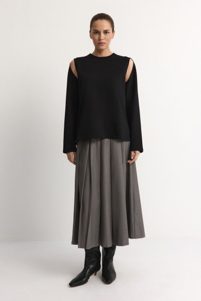 Лонгслив из смесового хлопка TOPTOP, цвет: Черный, TT.025.12361.902 купить онлайн