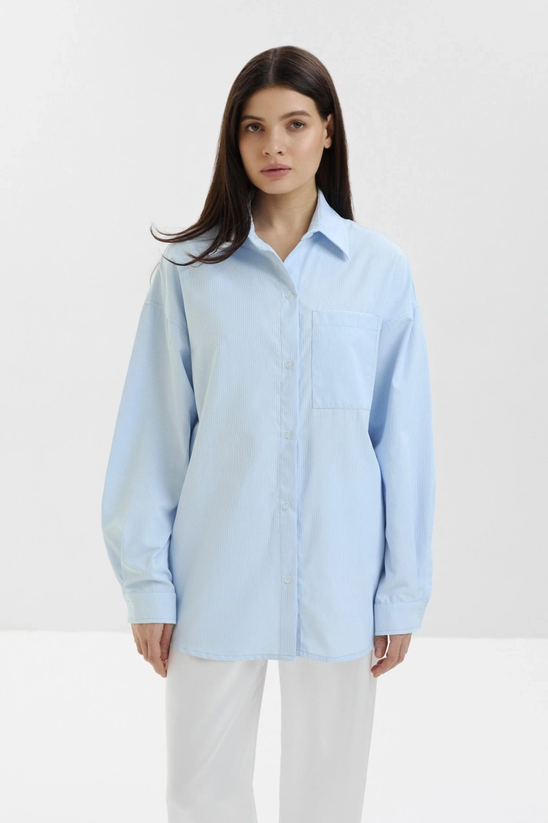 Рубашка с косынкой marte, цвет: голубой,  купить онлайн