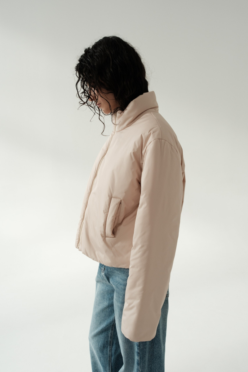 Укороченная куртка НИ ИМЕНИ, НИ ПОХОЖИХ, цвет: бежевый, 00-00000191 купить онлайн