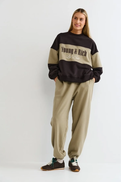 Свитшот в контрастных цветах Erist store, цвет: коричневый, НФ-00003174 купить онлайн