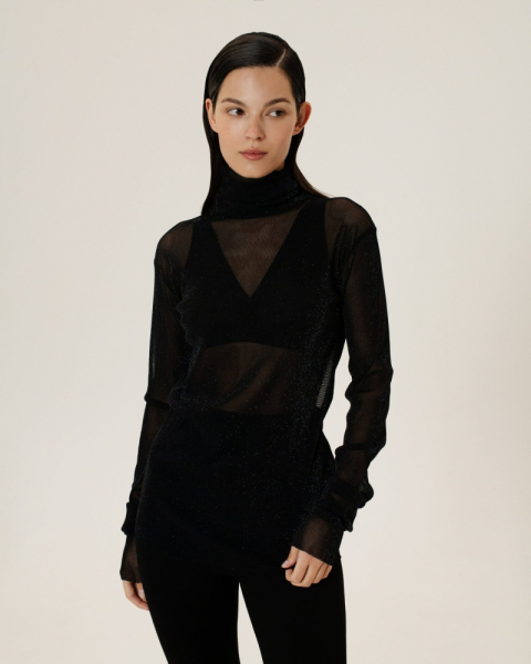 Водолазка с металлической нитью