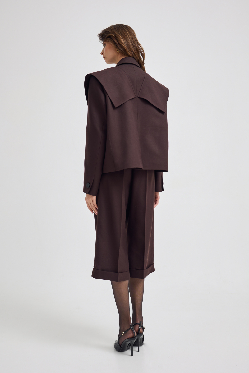 Жакет с акцентными деталями Shtripling, цвет: коричневый, SHJKT004BRN купить онлайн