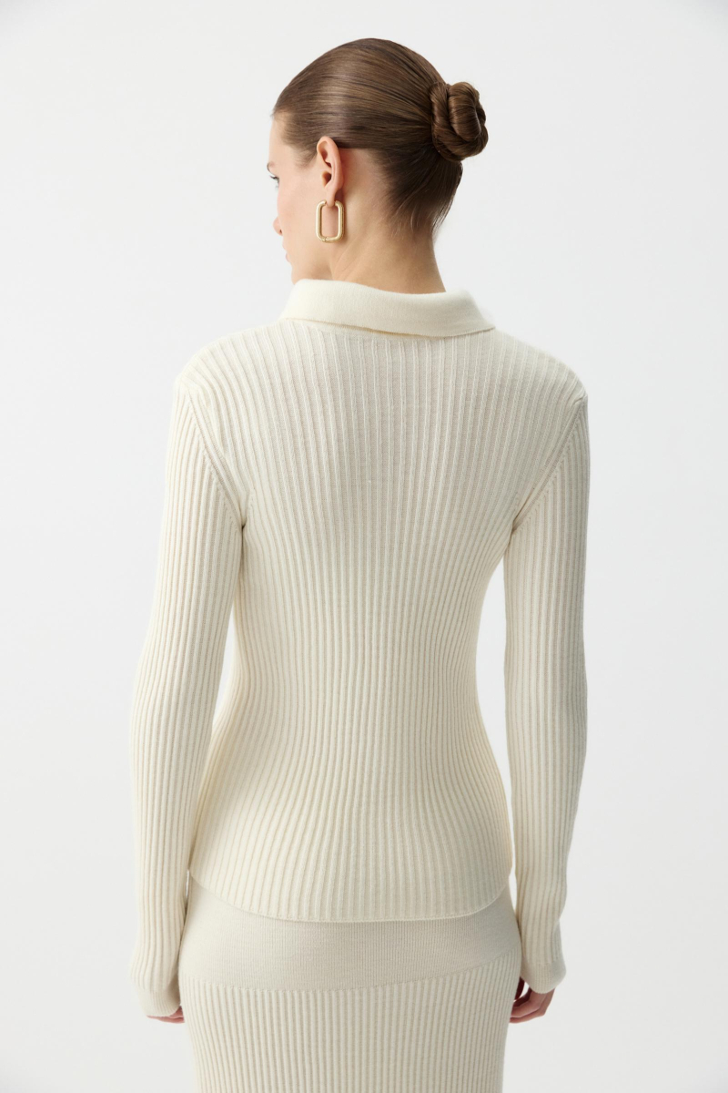 Джемпер-поло с пуговицами Charmstore, цвет: белый, 303-49598-111 купить онлайн