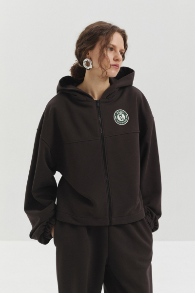 Худи из футера marte, цвет: коричневый,  купить онлайн