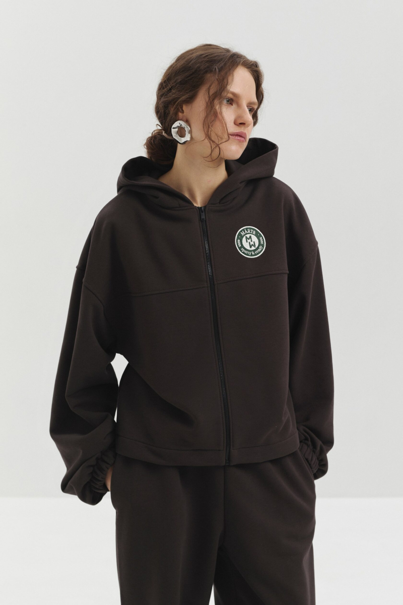 Худи из футера marte, цвет: коричневый,  купить онлайн