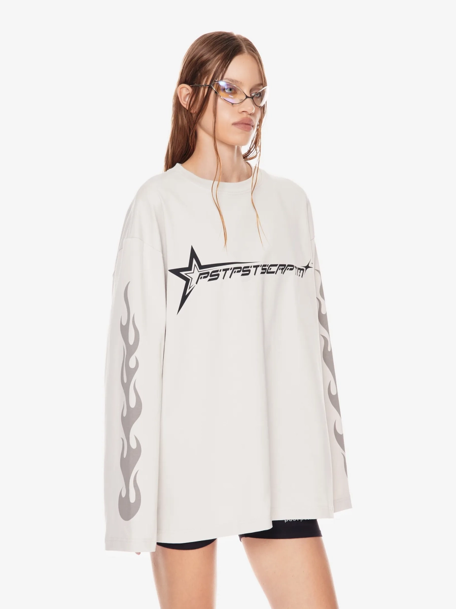 Лонгслив с потертым принтом p.p.s., цвет: белый, 1124.001.00.02.101 купить онлайн