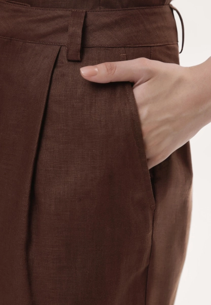 Женские шорты льняные MUTED, цвет: коричневый, 905310.WSHT0014_Brown купить онлайн