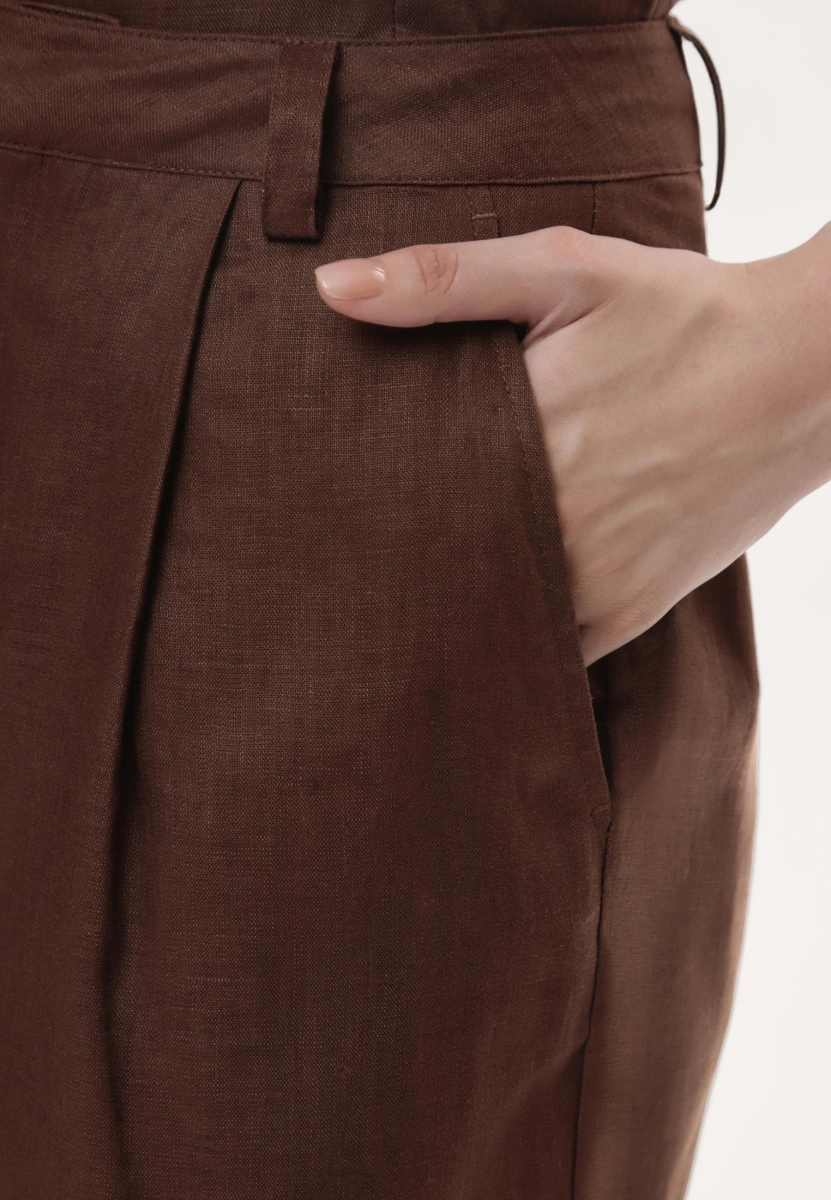 Женские шорты льняные MUTED, цвет: коричневый, 905310.WSHT0014_Brown купить онлайн