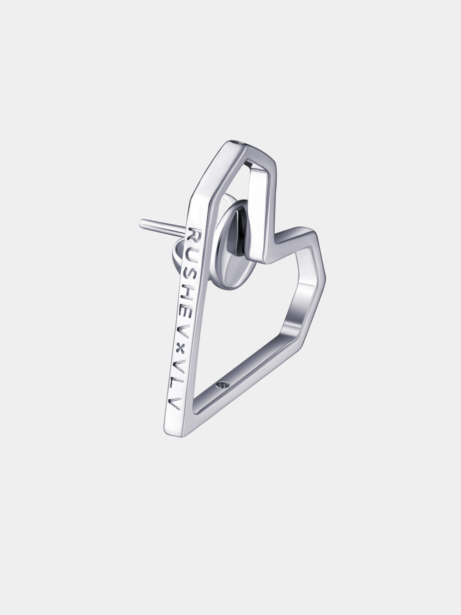 Моносерьга-пусета RUSHEV, цвет: Серебряный, RSHV_VLV_HRTB купить онлайн