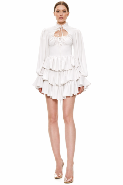 Платье мини с воланами