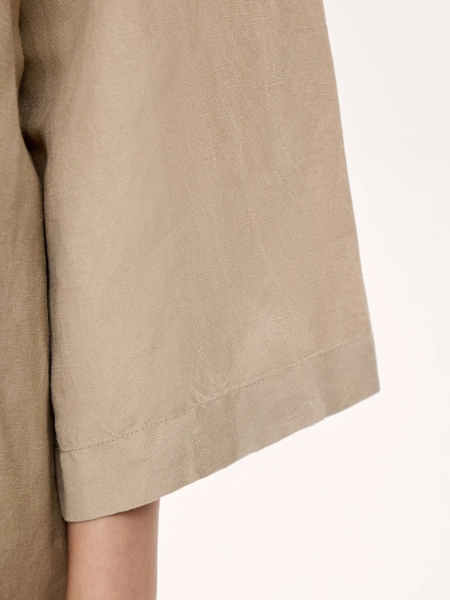Женская блуза льняная MUTED, цвет: бежевый, 904737.WSHR0026_Beige купить онлайн
