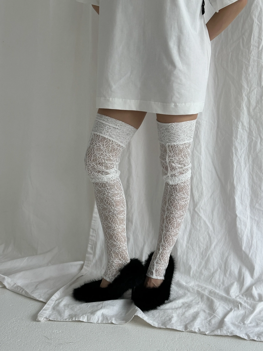 Чулки кружевные MIARTLAND, цвет: молочный НФ-00000831 купить онлайн