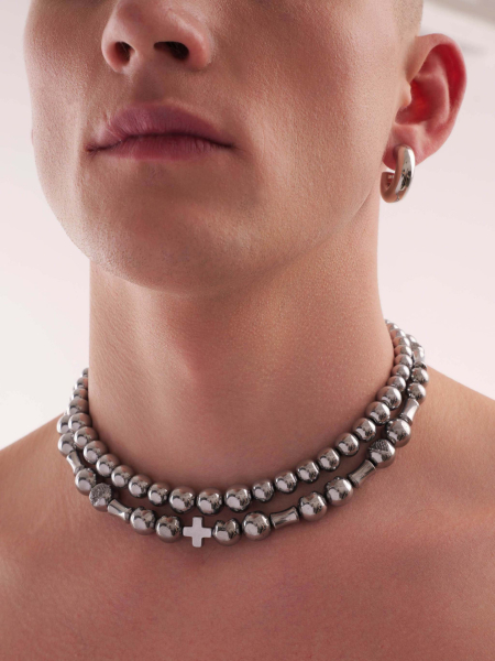 Чокер из гематита RUSHEV, цвет: Серебряный RSHV_NCK24_7S | новая мужская коллекция купить онлайн