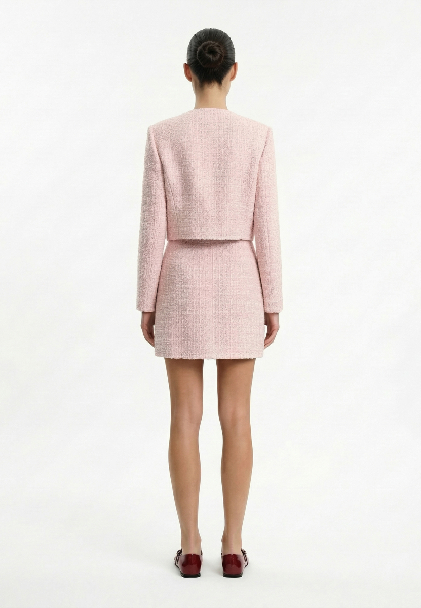 Жакет укороченный из твида с клапанами REFERT, цвет: розовый, 04-3505/3-2511 купить онлайн