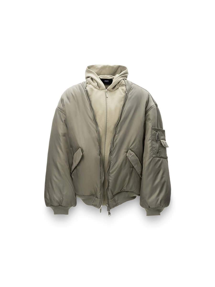Бомбер с капюшоном ABC, цвет: хаки, 00-288 купить онлайн
