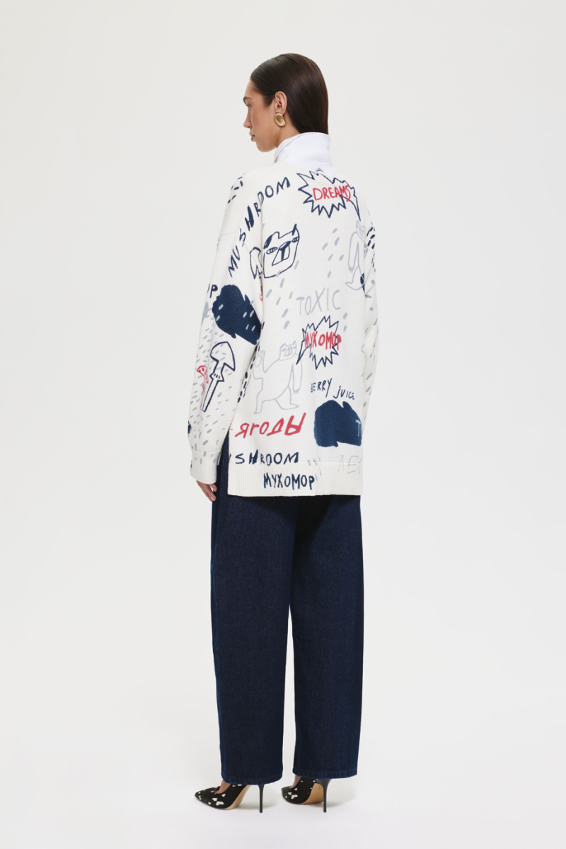 Джемпер с принтом DREAMS BY ALENA AKHMADULLINA, цвет: белый, 225104140304305/213000 купить онлайн