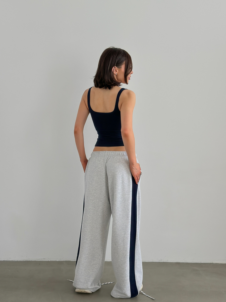 Широкие брюки MIARTLAND, цвет: меланж-синий, НФ-00000874 купить онлайн