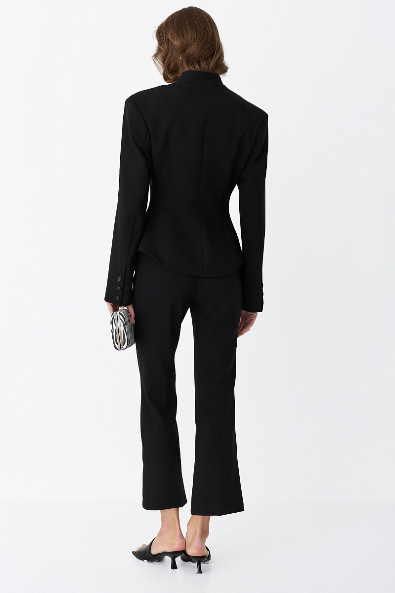 Жакет приталенный с рельефным воротником Ricoco, цвет: Черный, 7052/2 купить онлайн