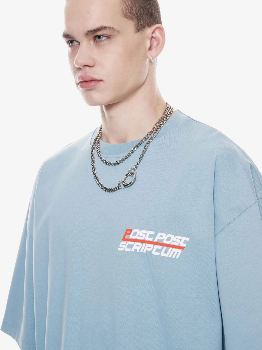 Футболка оверсайз с принтом p.p.s., цвет: голубой, 1131.001.00.02.322 купить онлайн