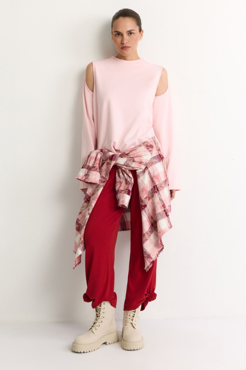 Лонгслив из смесового хлопка TOPTOP, цвет: розовый, TT.025.12361.300 купить онлайн