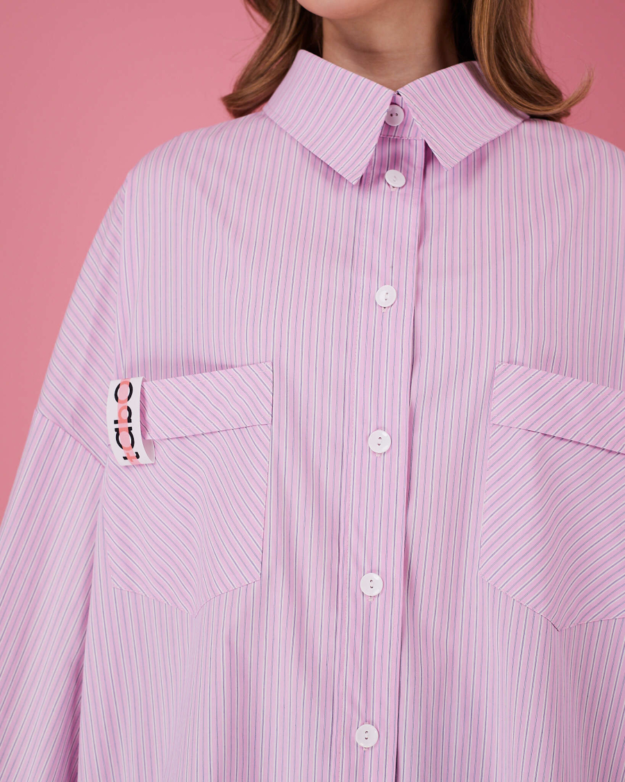 Рубашка макси оверсайз #20 TABOO, цвет: розовый, Rub20 купить онлайн