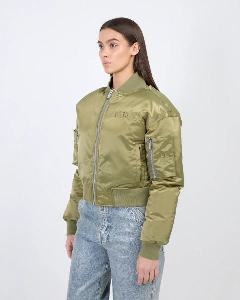 Бомбер с эффектом сатина ASIA ST 71, цвет: зеленый, Ast71.bomber-olive купить онлайн