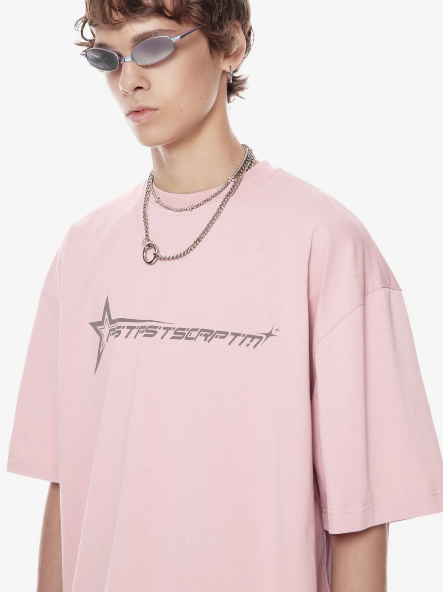 Футболка оверсайз с принтом POST POST SCRIPTUM, цвет: розовый, 1131.002.00.03.420 купить онлайн