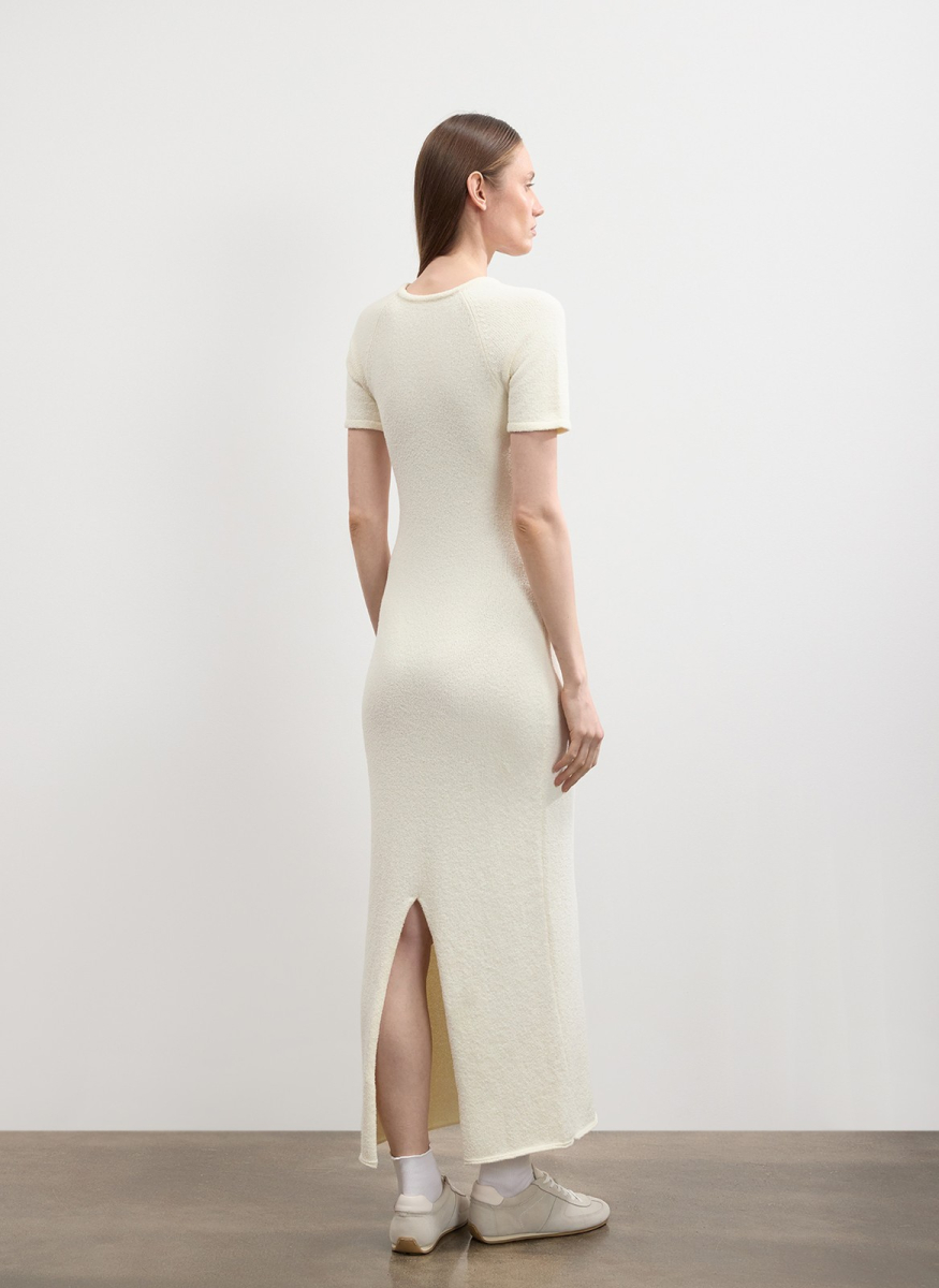 Платье фактурной вязки из хлопка ALL WE NEED, цвет: белый,  купить онлайн