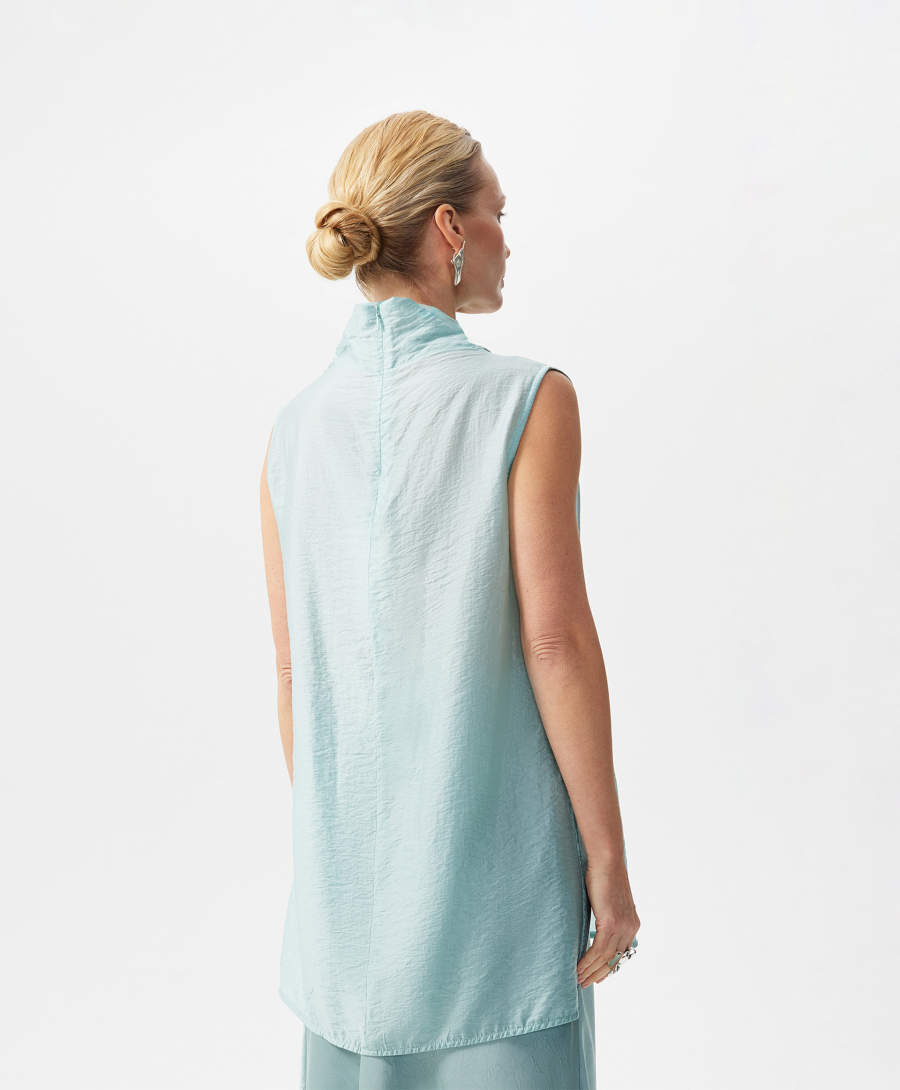 Блузка удлиненная без рукавов GLVR, цвет: зеленый, 126G26GAC2220 купить онлайн