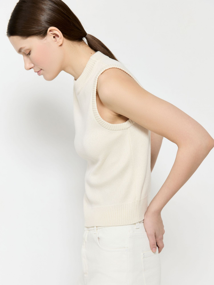 Жилет-майка из хлопка AROUND, цвет: бежевый, 219_36C01 купить онлайн