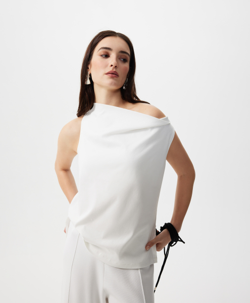 Топ с горловиной "качели" GLVR, цвет: белый, 126G21GAC1003 купить онлайн