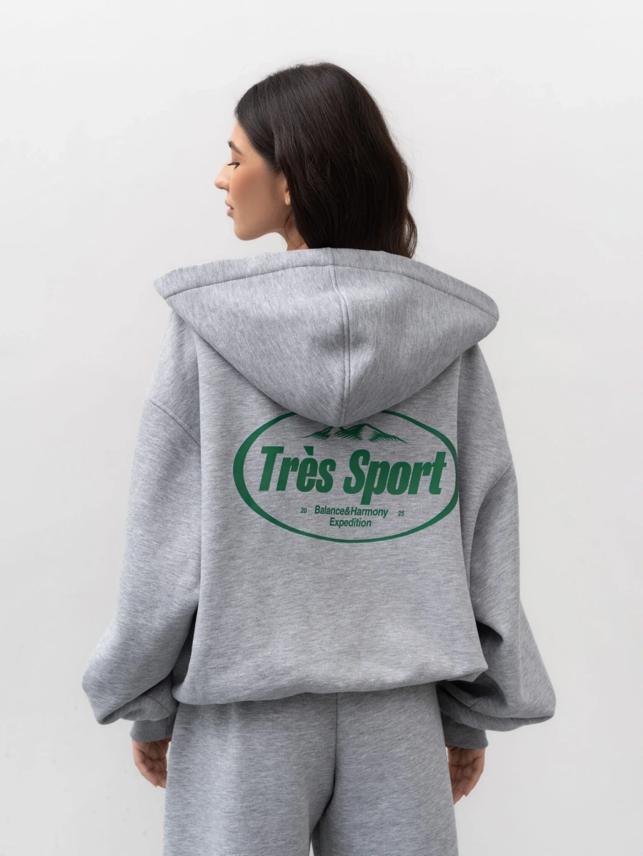 Зип-худи Trés sport TRES, цвет: серый, НФ-00002397 купить онлайн Зип-худи Trés sport TRES, цвет: серый, НФ-00002397 купить онлайн