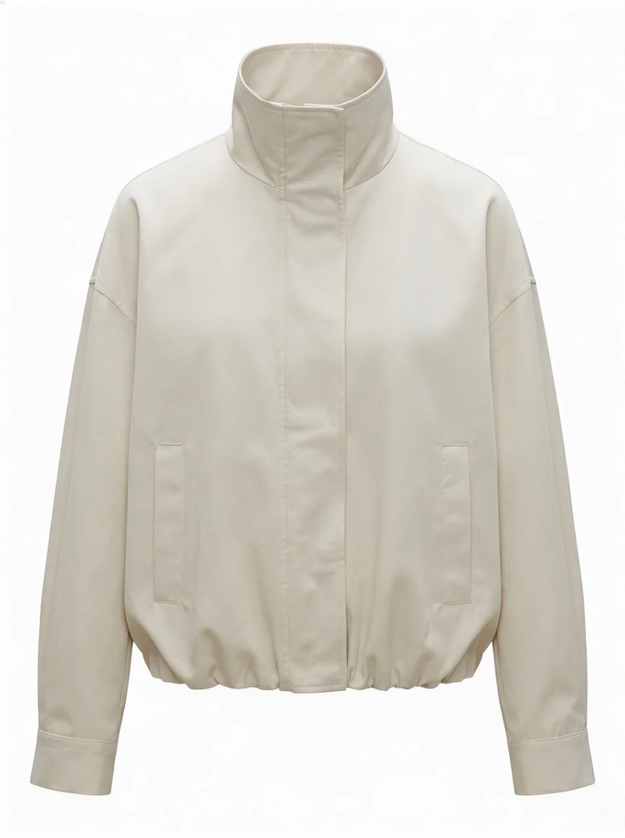 Хлопковый бомбер объемного кроя Marou, цвет: бежевый, Mar_26030203 купить онлайн