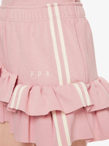 Юбка-шорты мини с лампасами POST POST SCRIPTUM, цвет: пыльно-розовый/экрю, 0936.000.00.00.422 купить онлайн
