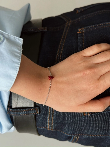 Серебряный браслет на цепочке «Валентина полюбила» SBLESKOM, цвет: Серебряный, 122236 купить онлайн