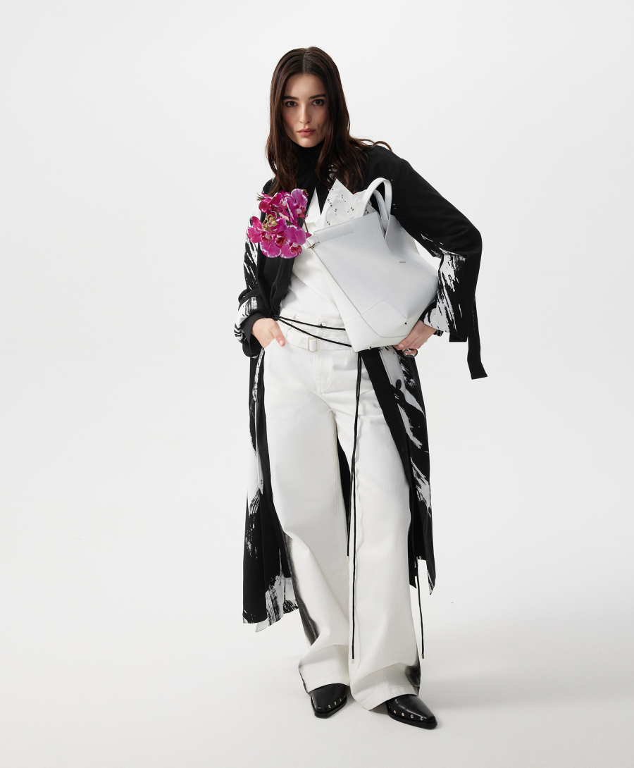 Джинсы-трубы с лампасами GLVR, цвет: белый, 126G21GAC6322 купить онлайн