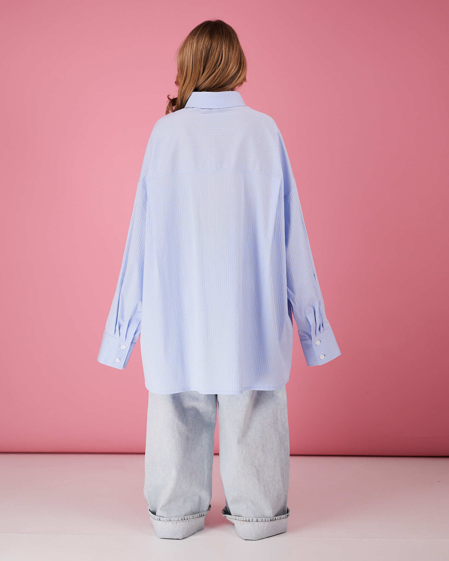 Рубашка макси оверсайз #21 TABOO, цвет: голубой, Rub21 купить онлайн