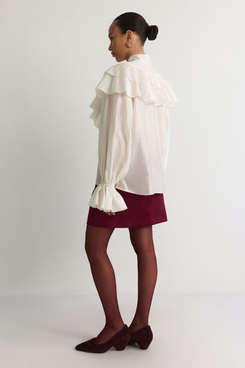 Блуза с воланами TOPTOP, цвет: белый, TTS.020.17360.100 купить онлайн