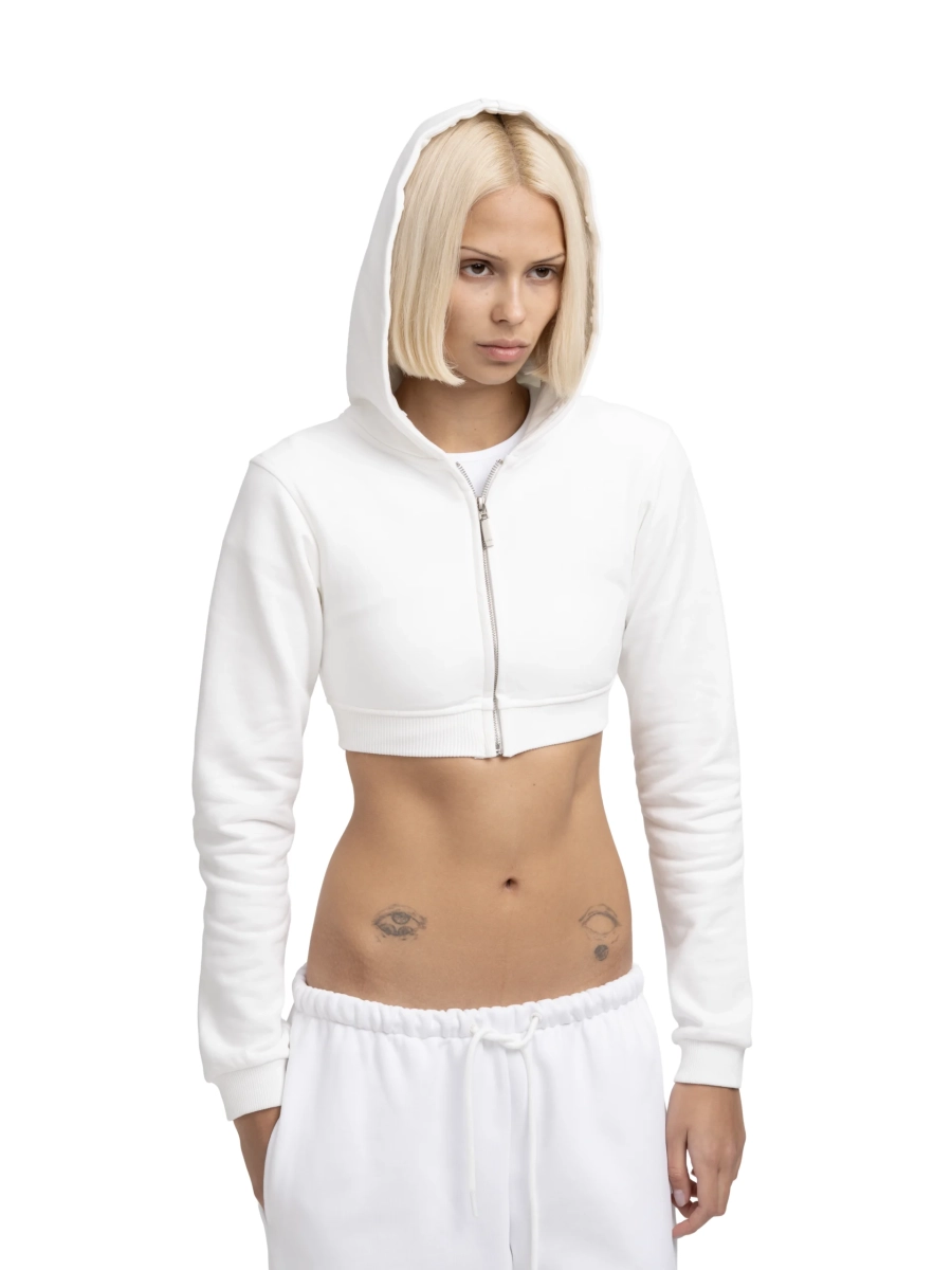 Мини-худи на молнии с мехом ABC, цвет: бежевый, 00-174 купить онлайн