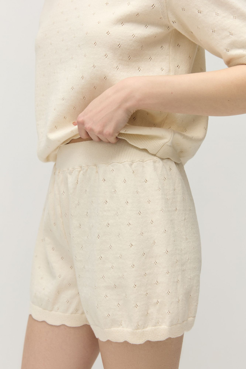 Шорты пуантель из хлопка с кашемиром AROUND, цвет: небесно-желтый, 289_69CC05 купить онлайн