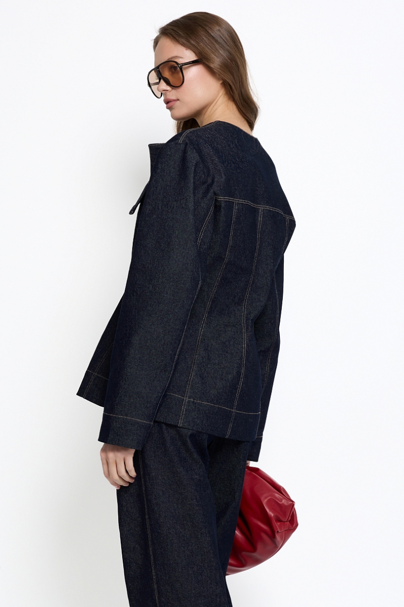 Жакет из сырого денима Ricoco, цвет: синий, 5072/4 купить онлайн