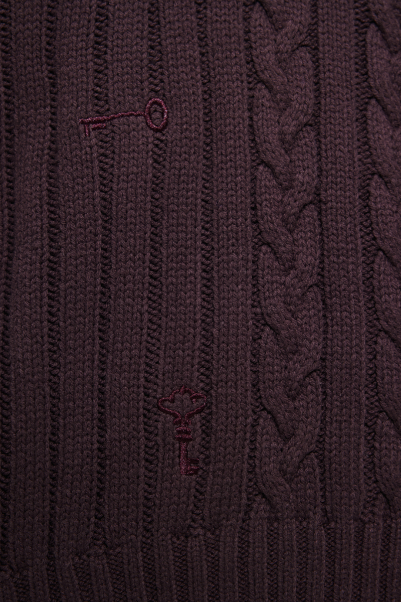 Джемпер с косами и вышивками DREAMS BY ALENA AKHMADULLINA, цвет: коричневый, 225104140304463/408000 купить онлайн