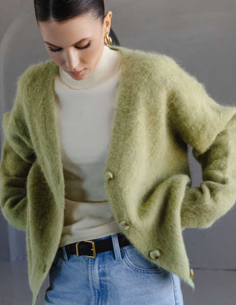 Кардиган альпака VLVT, цвет: зеленый, 00-00005307 купить онлайн