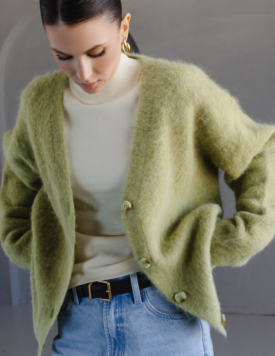 Кардиган альпака VLVT, цвет: зеленый, 00-00005307 купить онлайн