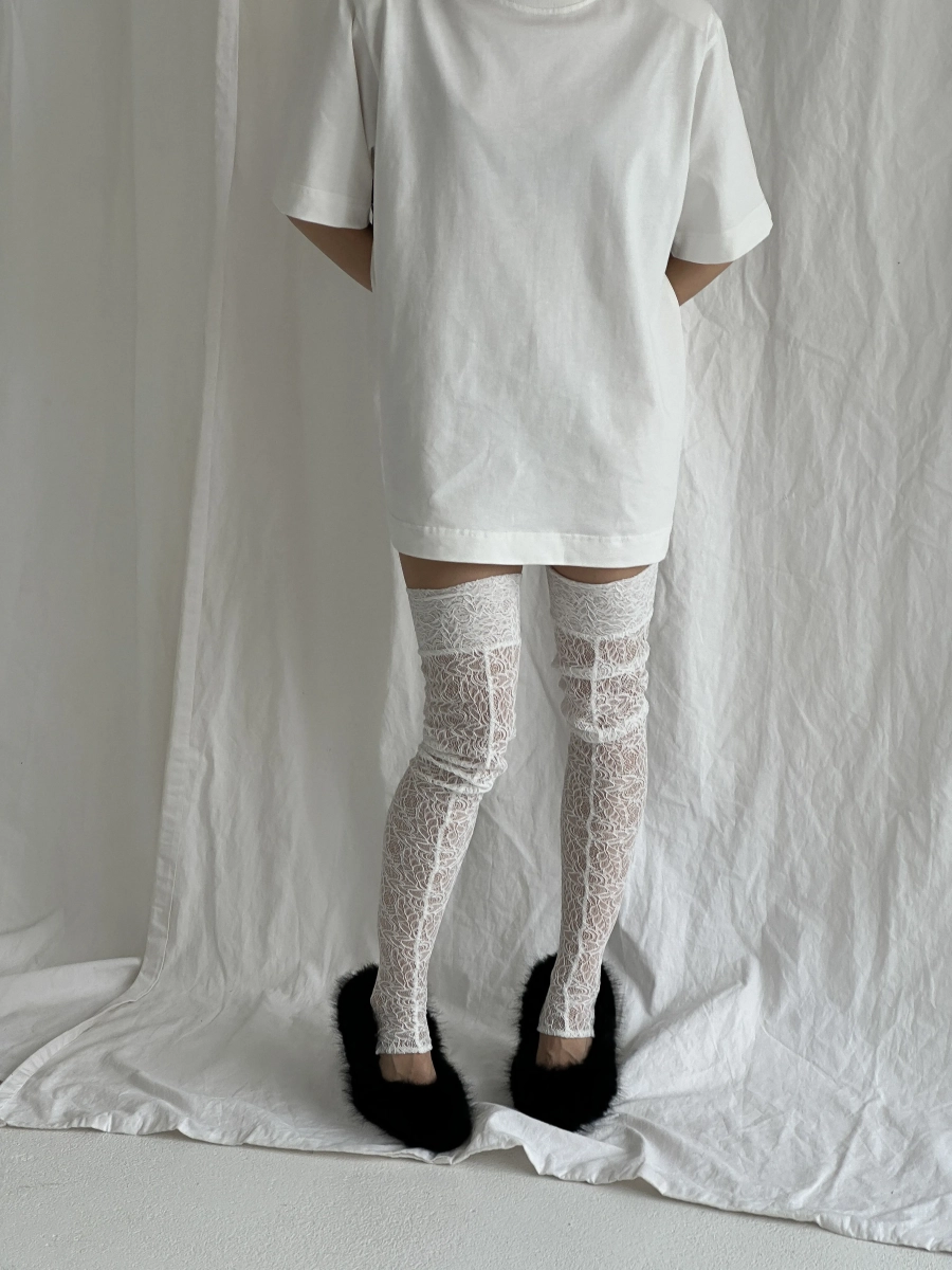 Чулки кружевные MIARTLAND, цвет: молочный НФ-00000831 купить онлайн