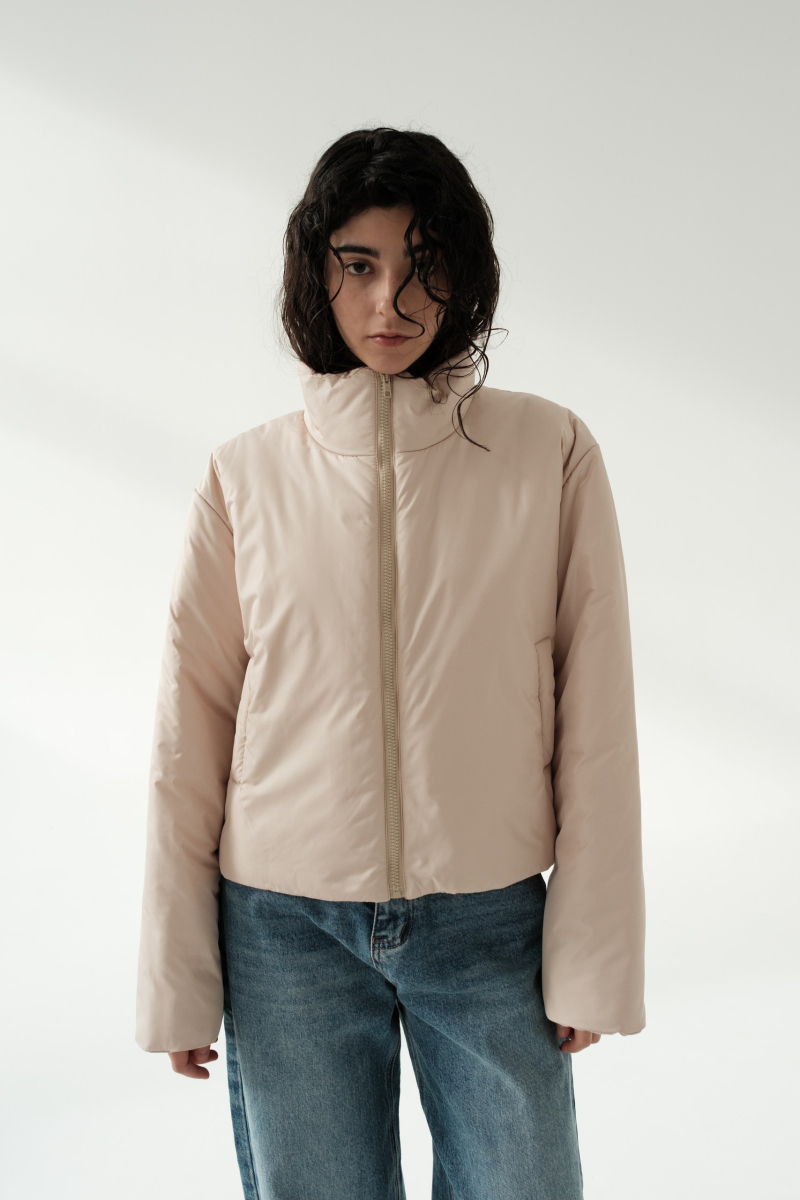 Укороченная куртка НИ ИМЕНИ, НИ ПОХОЖИХ, цвет: бежевый, 00-00000191 купить онлайн